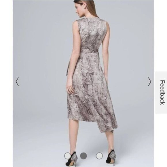 NWOT White House Black Market Snake High-Low Wrap Dress - Lunar Snake - Picture 2 of 4